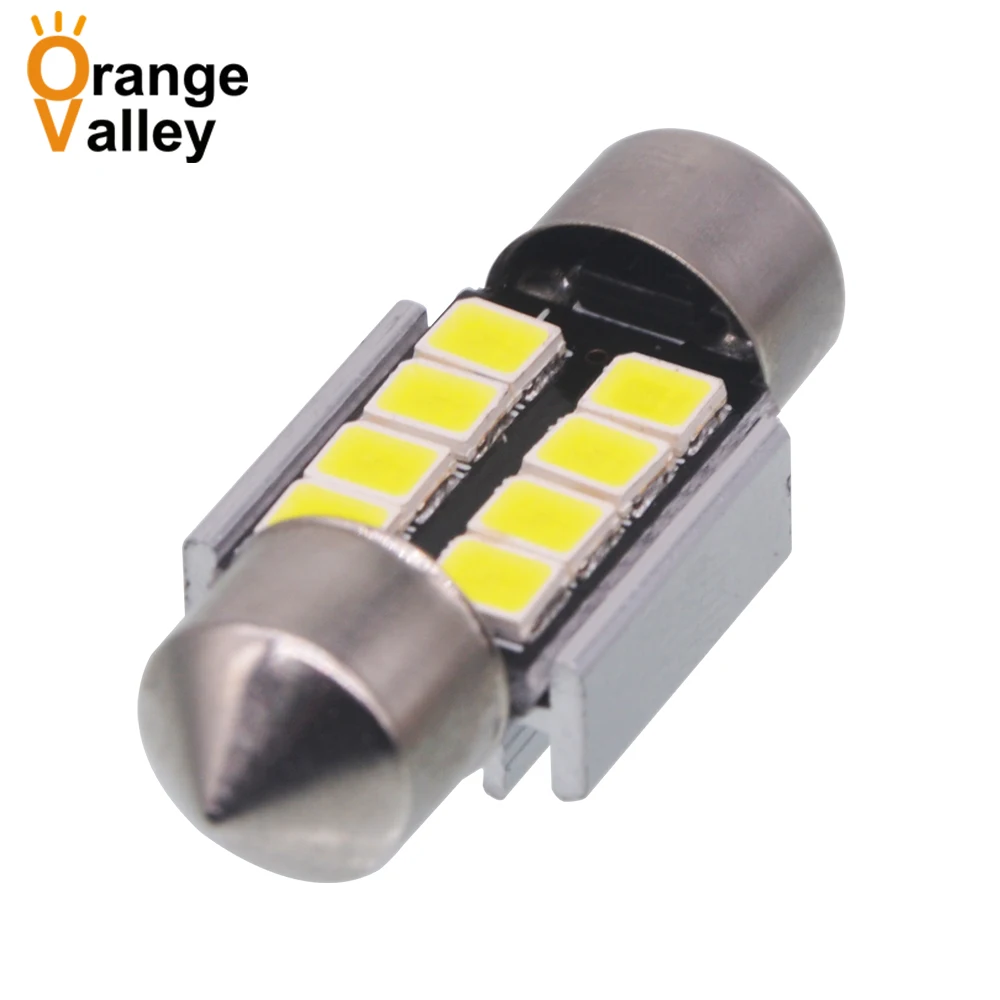 100 шт. c5w led CANBUS 31 36 39 41 мм Festoon C10W Светодиодная лампа 2835 8 SMD 12V для чтения