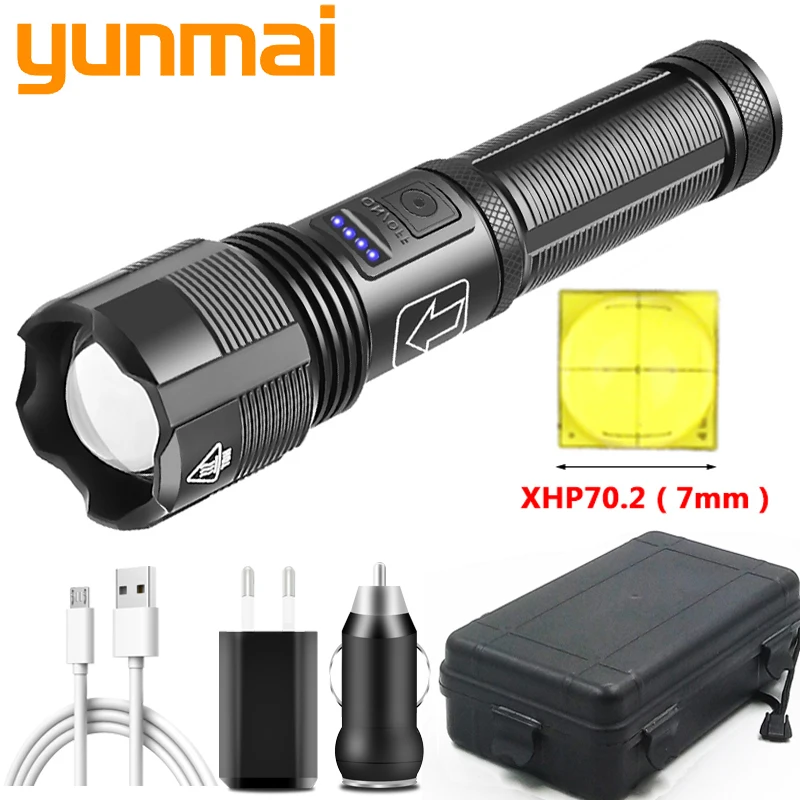 XHP70.2 4-ядерный тактический светодиодный фонарик высокого качества с питанием от