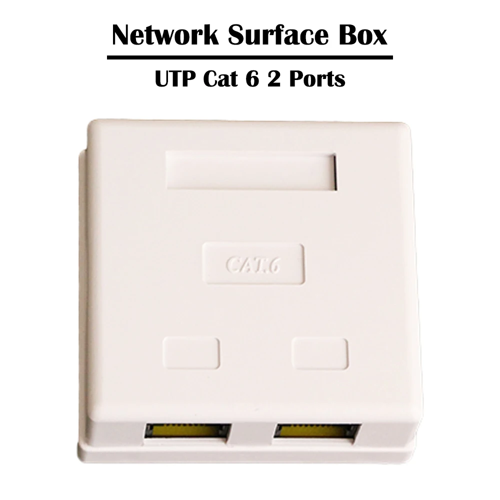 2 шт./лот порты UTP/FTP Cat 5e/Cat 6 сетевая Поверхностная коробка информация о соединении
