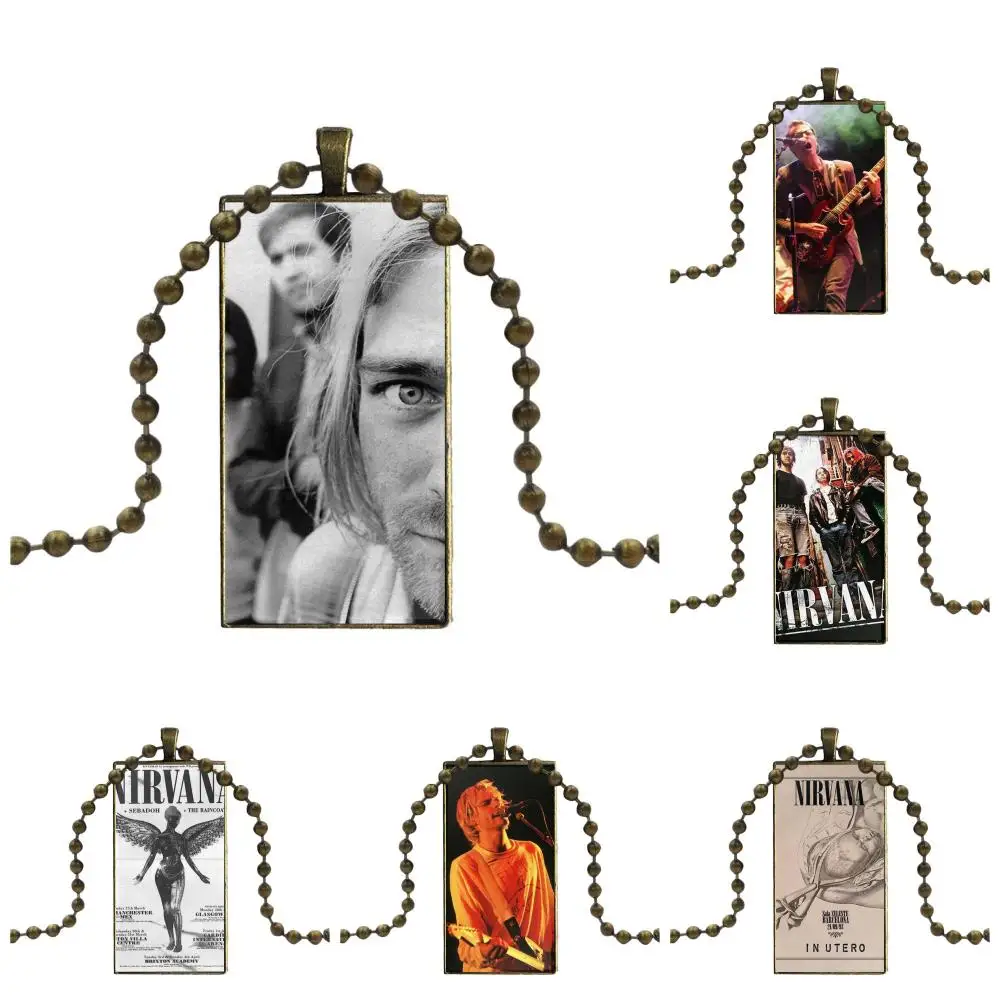 Для девочек рок группа Nirvana модный стеклянный подвесной брелок ожерелье с женщин