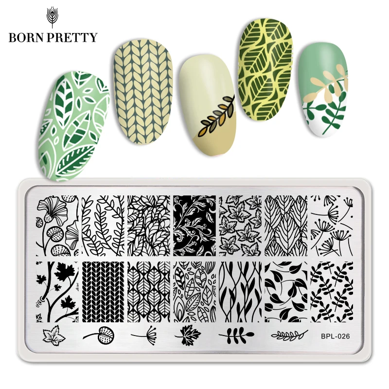 От BORN PRETTY-лист тема искусства ногтя шаблон штампа Image Plate прямоугольные пластины для стемпинга BP-L026 12x6 см