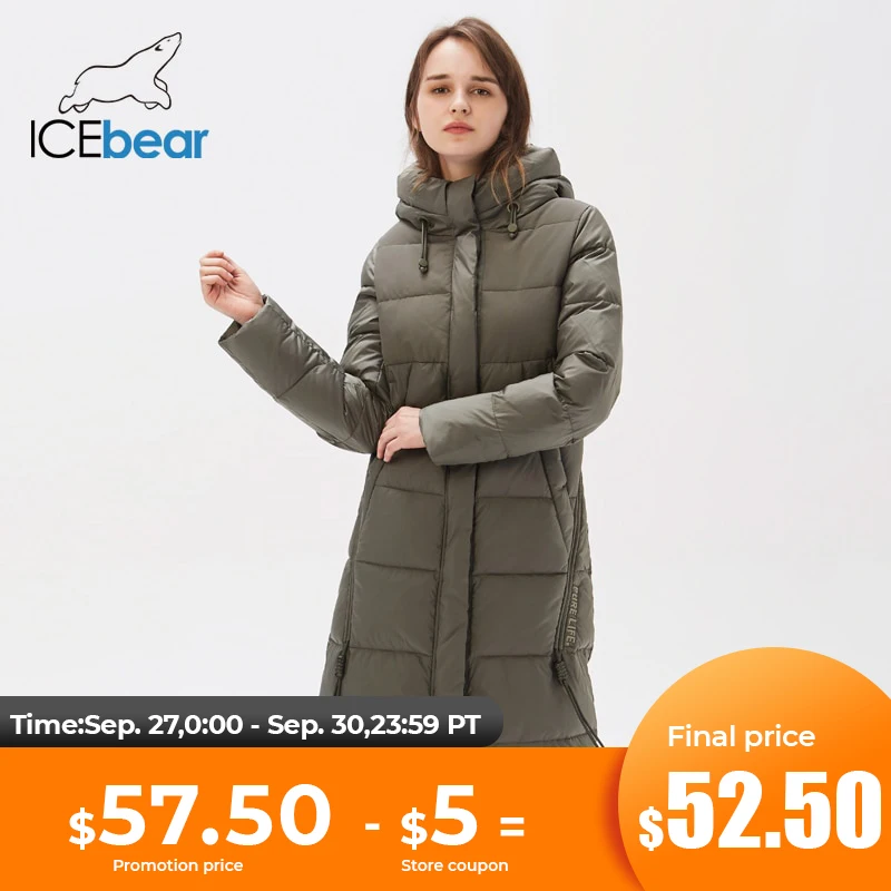 Icebear 2021 модная женская куртка с капюшоном высокого качества зимняя длинная