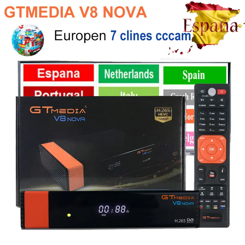 Recepto1080P HD DVB S2 GTmedia V8 Nova встроенный WIFI питание от freesat v8 super Cccam Cline спутниковый ТВ