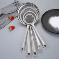 stainless steel handheld mesh strainer flour sieve sifter multi functional tea oil skimmer round net filter spoon kitchen tools