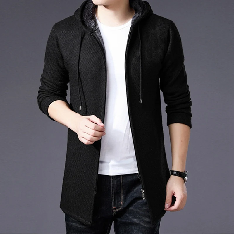 HEFLASHOR свитер Мужская одежда 2019 Зимний толстый теплый длинный кардиган мужчины с