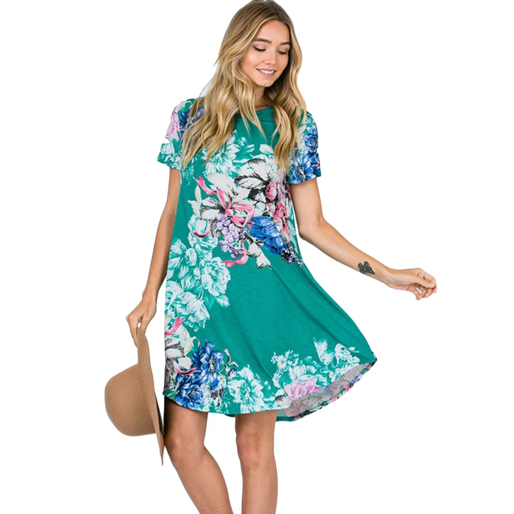 Распродажа женское Повседневное платье трапециевидной формы с цветочным
