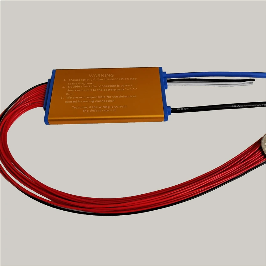 Super thin 48V 13S 15A 25A 35A Lithium battery BMS PCM PCB with heat sensor and on off switch for Hailong battery ebike battery