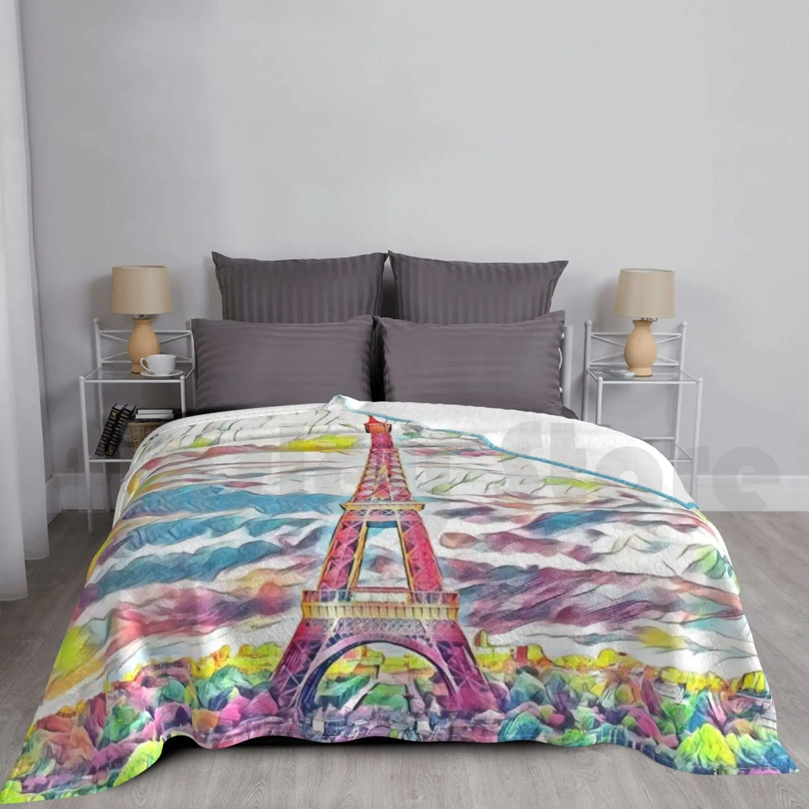 

Модное одеяло с изображением Эйфелевой башни 2427, Эйфелева башня, Париж, Франция