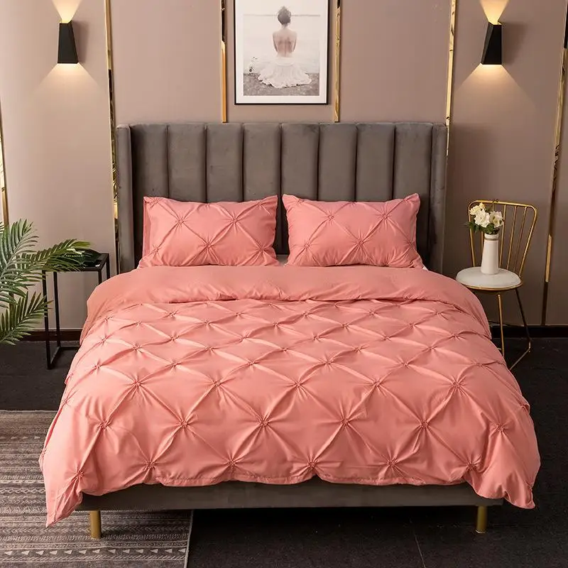 

40Hot Sales Textile Elasticity Pulling Flower Plain Color Solid Color Quilt Cover Pillow Case Bedding 3D Stereo Feeling