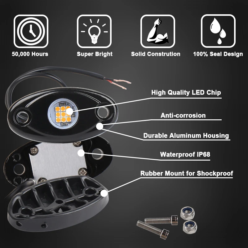 2 шт. Универсальные Автомобильные светодиодные лампы 12 В DC дюйма | Автомобили и