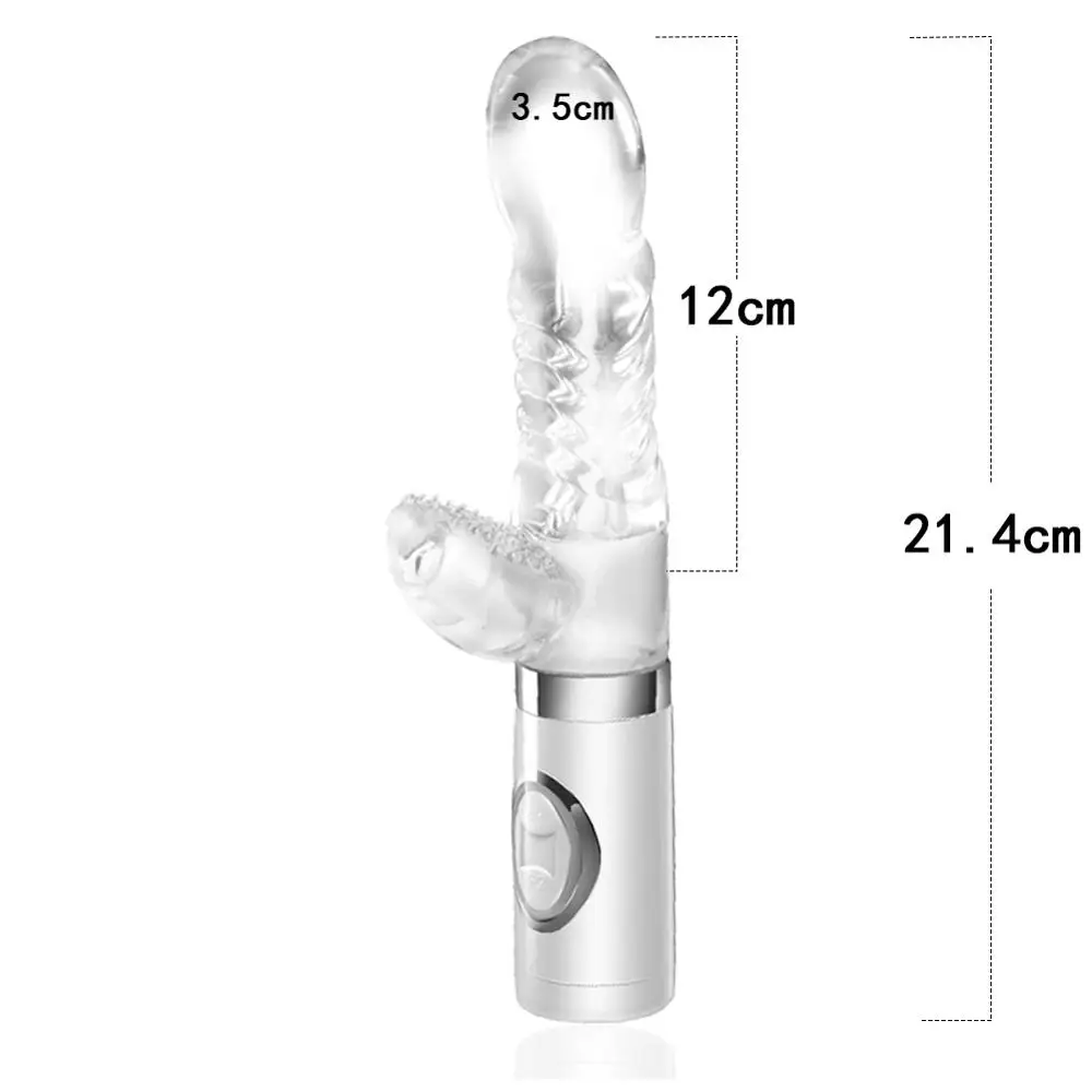 Прозрачный кролик Вращающийся вибратор Телескопический Желе Зерна G место