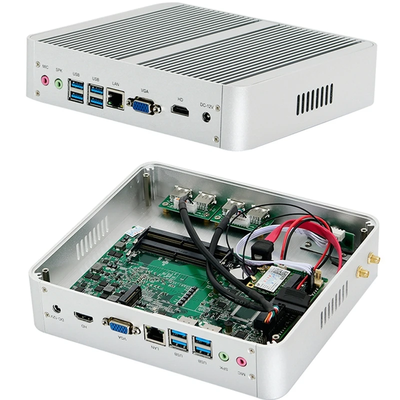 Kaby Lake R 8Gen мини-ПК без вентилятора i3 8145U i5 8265u Intel UHD 620 win10 Quad Core 8 потоков DDR4 2400 2666 NAS |