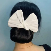 womens deft bun hair bands lazy hair curler hairband bow print headdress headgear retro hair accessory simple hair styling buns