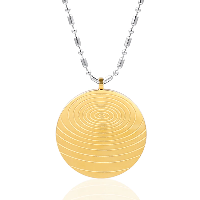 

Ebuty Gold Metal Pendant Men Stainless Steel Jewelry Magnet Energy Stones Best Gift with Box Health Healing Pain