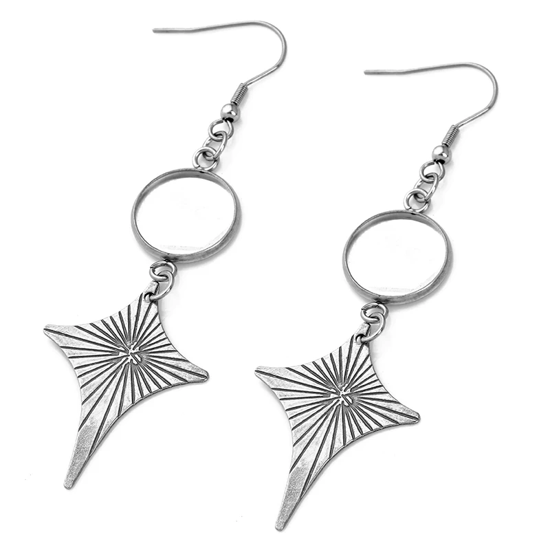 6pcs Stainless Steel Earrings Bases Settings Earring Blank DIY Fit 10 12 14 16 20 25mm Bezel Earring Tray Glass Cabochons