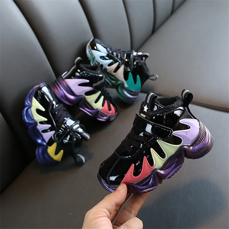 Зимняя новая детская обувь для мальчиков 2020 теплая хлопковая спортивная улицы