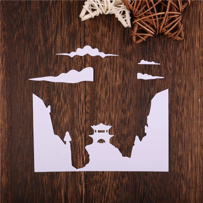 YaMinSanNiO Mountain Tower Metal Cutting Dies for Scrapbooking Card Making Decorative Embossing Craft New 2020 Landscape Die Cut | Дом и сад
