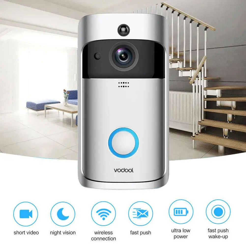 Vodool V5 Смарт Wi-Fi видео-дверной звонок Камера 720p визуальная видеовызова Дверь Видео