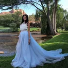 Пышная Тюлевая Свадебная Женская юбка с длинным шлейфом, гофрированные шикарные макси юбки для выпускного, многоцветные юбки-макси для фотосессии, юбки на заказ