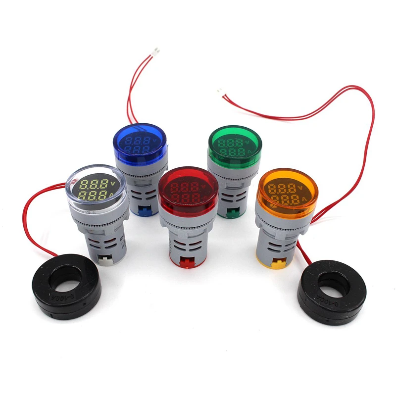 Цифровой светодиодный вольтметр амперметр напряжение 22 мм переменный ток