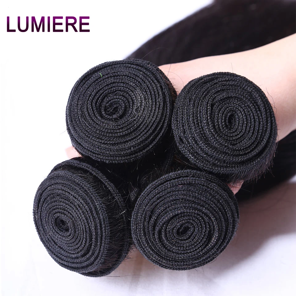 Lumiere волосы перуанские пучки прямых и волнистых волос человеческие волосы пряди натуральный цвет не Реми человеческие волосы плетение 3/4 пряди