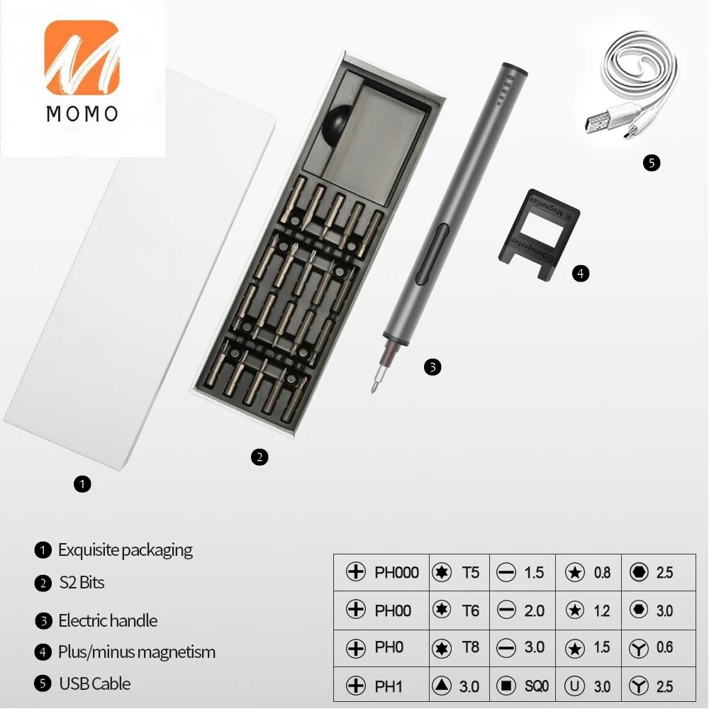 23 in 1 electric screwdriver set precise screw driver bit kit computer mobile phone repair tool with usb free global shipping