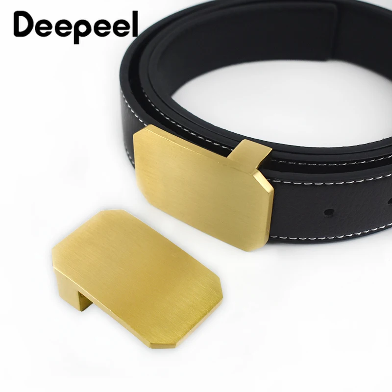 Deepeel 40 мм Чистый твердая латунная пряжка для ремня металлическая скоба крепления