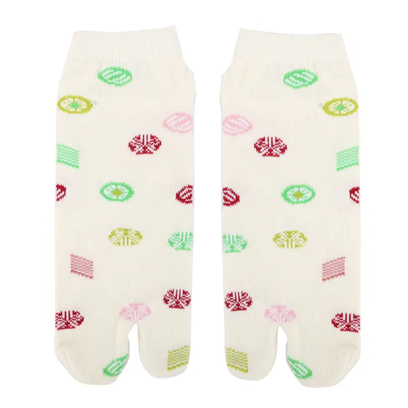 floral print cotton two toe socks couple split toe socks Japan two finger socks tabi socks