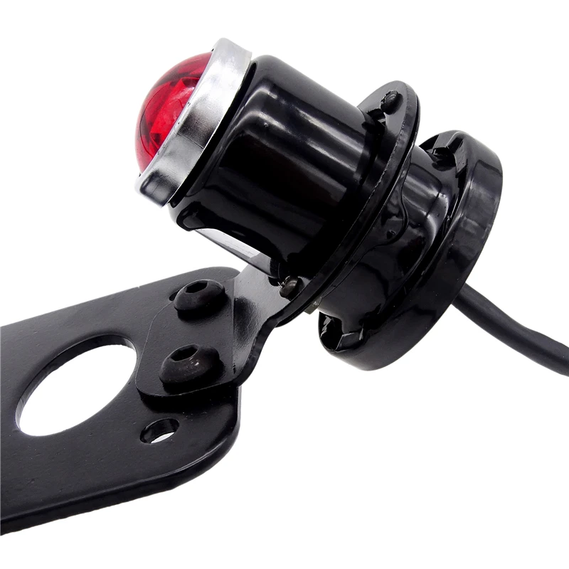 

1 Pcs Universal Motorcycles License Plate Bracket Vertical Mount Headlight Stand Red Taillight and Black Plate Light Side Mount