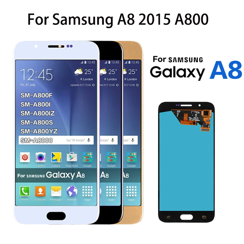 ЖК дисплей с сенсорным дигитайзером в сборе для Samsung Galaxy A8 A800 A8000 A800F замена 100%