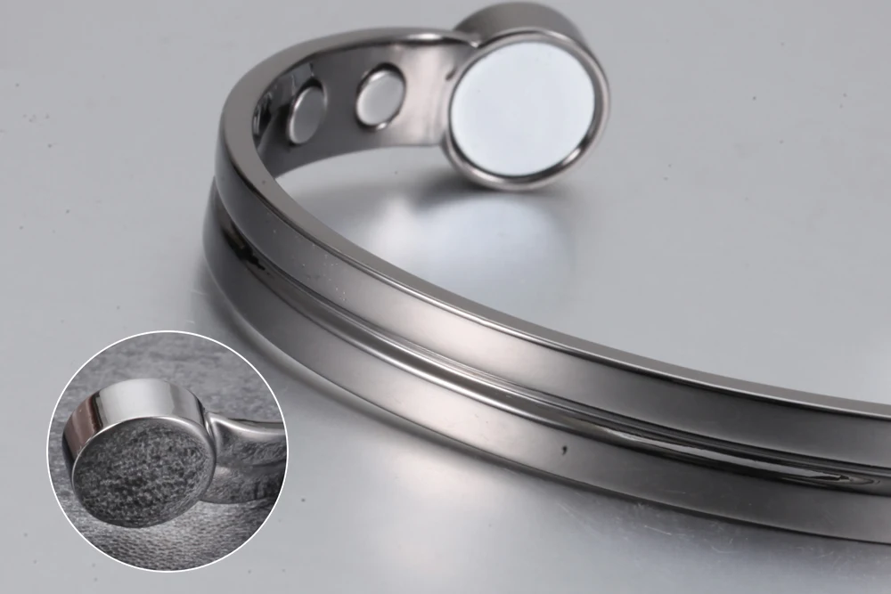 Vinterly Copper Bracelets for Women Silver Color Pure Copper Magnetic Bracelet Health Energy Adjustable Cuff Bracelets Bangles