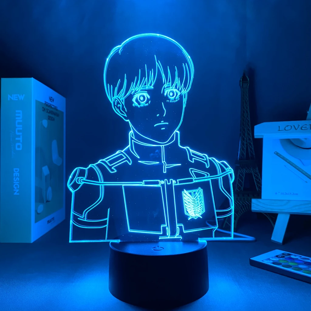 

3d Lamp Anime Attack on Titan Armin Arlert for Bedroom Decor Night Light Kids Birthday Gift Manga Shingeki No Kyojin