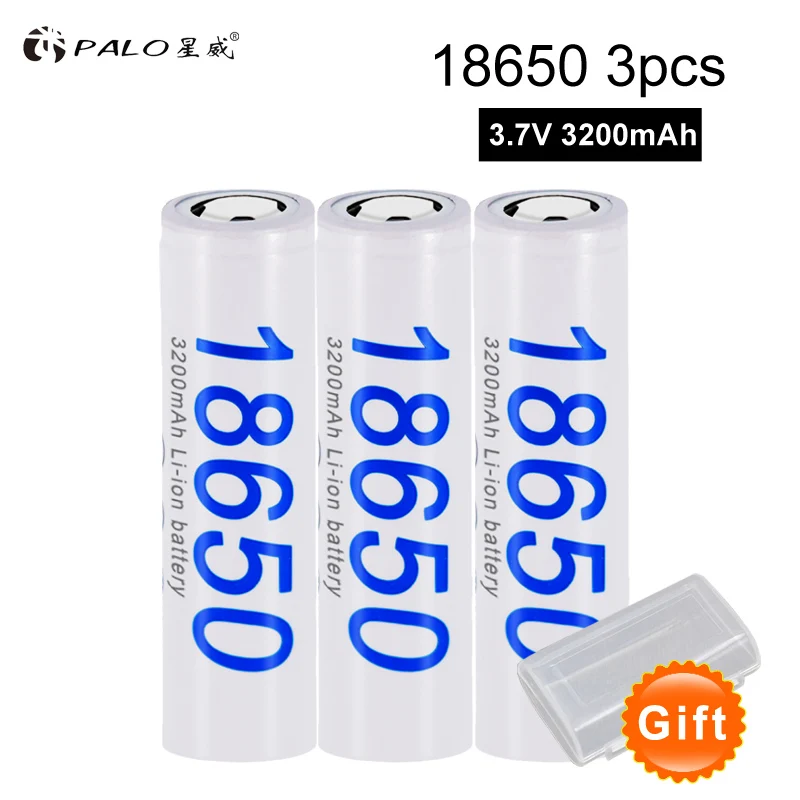 PALO Новые Оригинальные 3,7 V 3200mAh 18650 Батарея питания 18650 литий-ионные аккумуляторы для фонариков