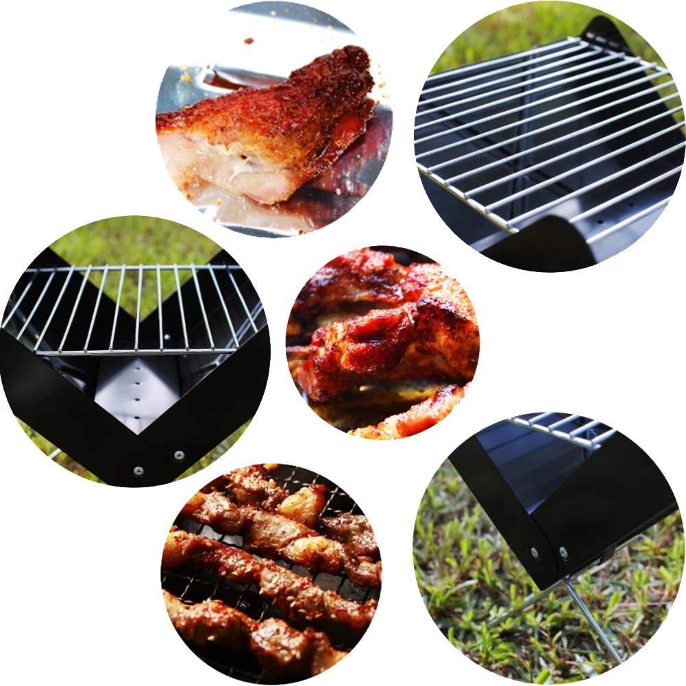 Портативный маленький металлический гриль для барбекю X-образный складной