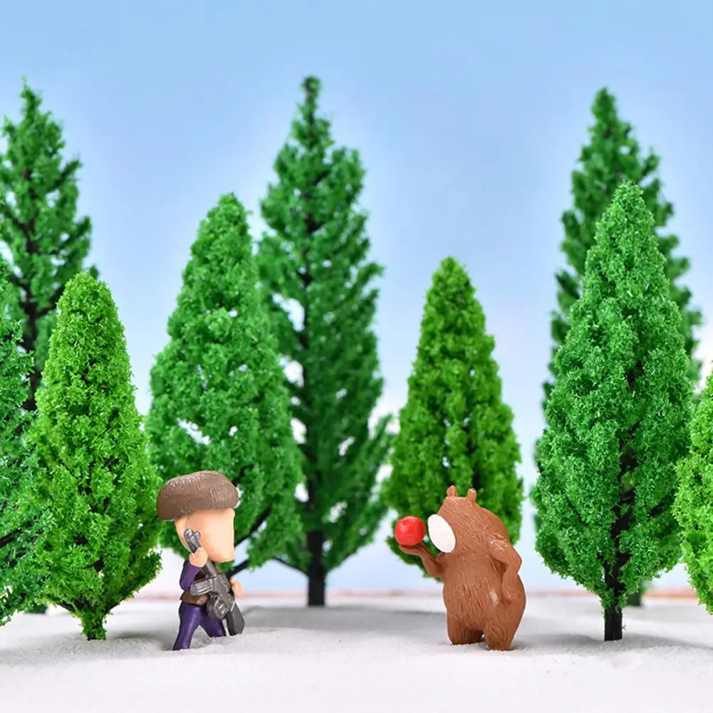 2 шт. Мини искусственная модель зеленого дерева Песочная коробка микро бонсай для