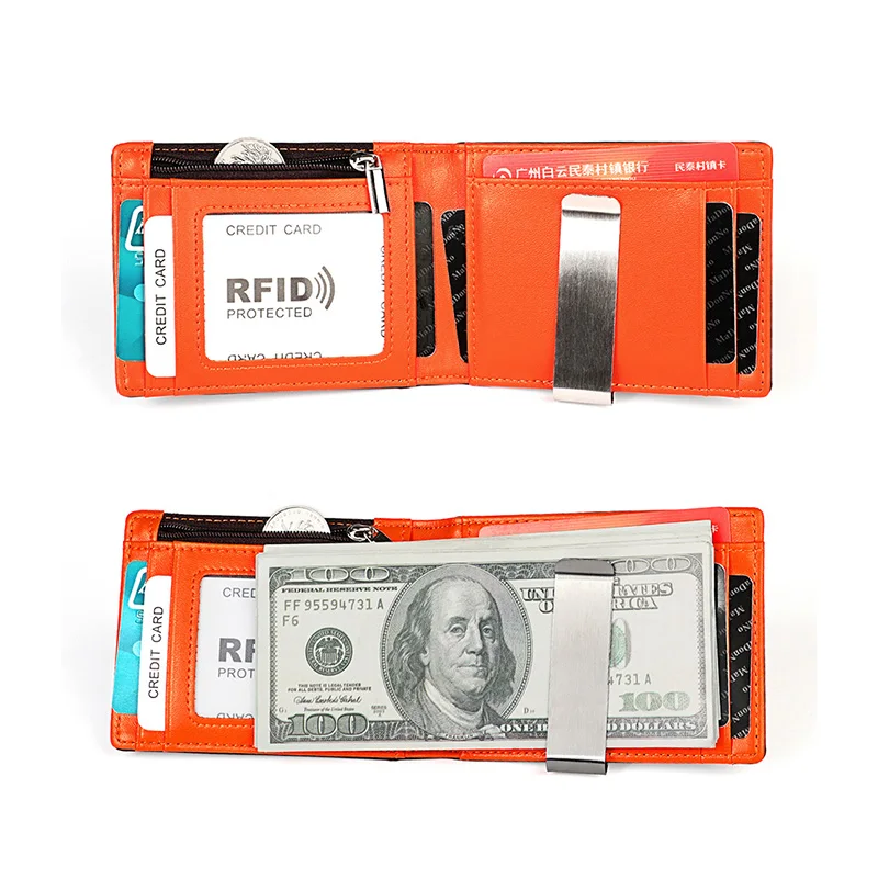 Тонкие мужские кошельки из натуральной кожи Rfid-держатель для карт клатч монет