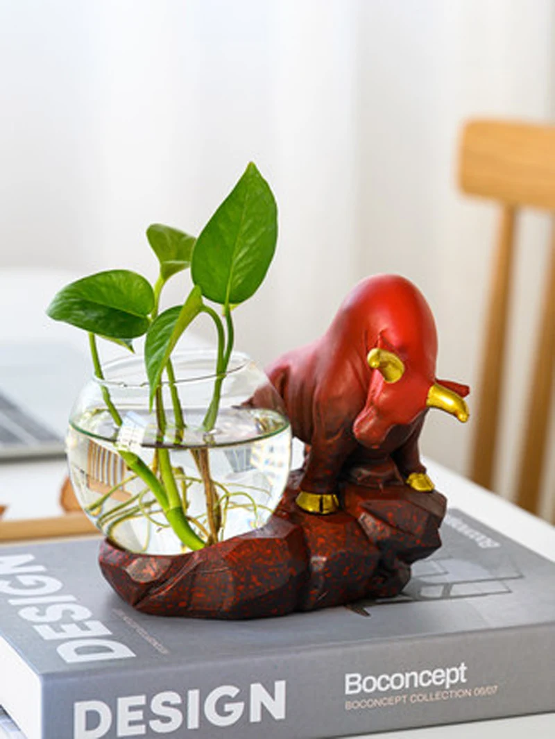 Креативные Гидропонные суккуленты из буйвола стеклянная ваза для цветов