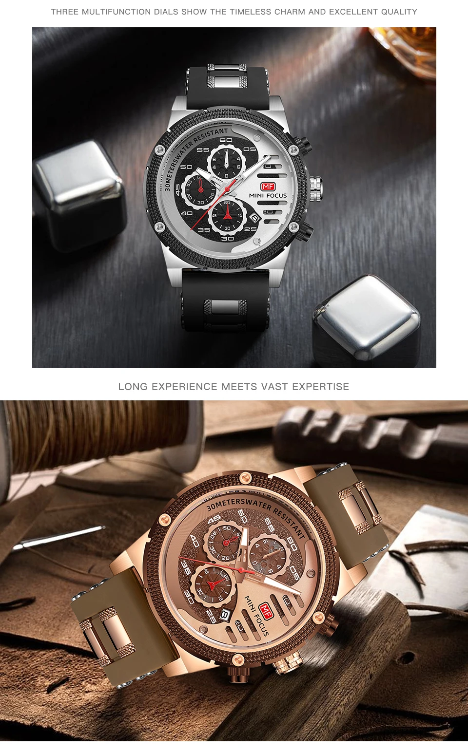 MINI FOCUS quartzhorloge voor heren Waterdicht_voghion.com