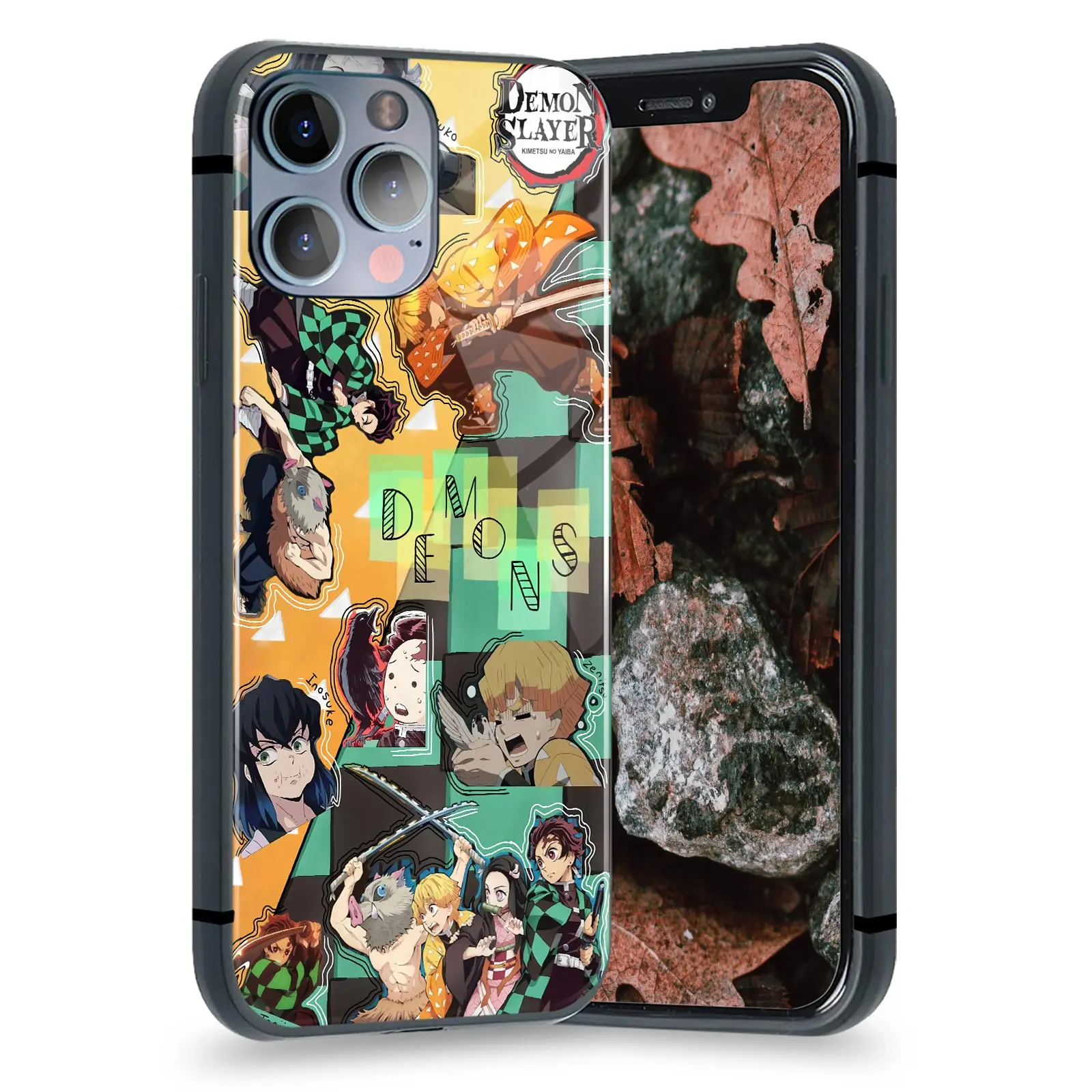 

Чехол для телефона Zenitsu Inosuke Tanjiro Nezuko с коллажем для iPhone 13 12 11 Mini Pro XS Max 6s SE X XR 7 8 Plus, Мягкий стеклянный чехол
