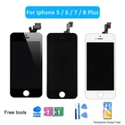 ЖК-дисплей для iPhone 5 5C 5S SE 6 6S 7 8 Plus, сменный сенсорный экран для iphone 7G 7P 8G 8 Plus, без битых пикселей + закаленное стекло