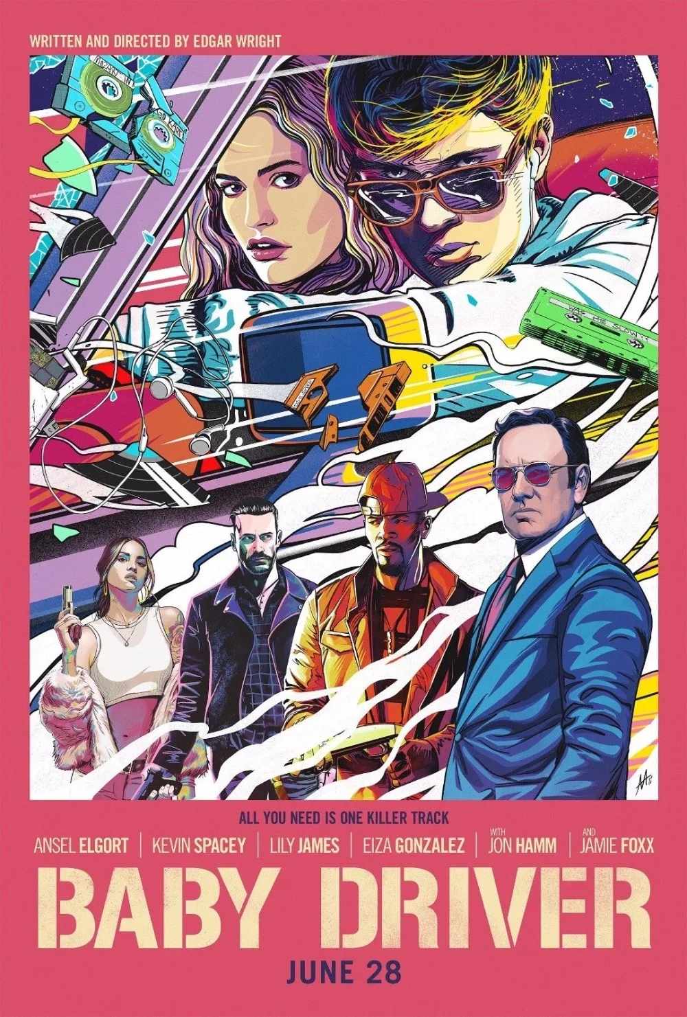BABY DRIVER 3 пленка Шелковый плакат настенная живопись 24x36inch|Рисование и каллиграфия|