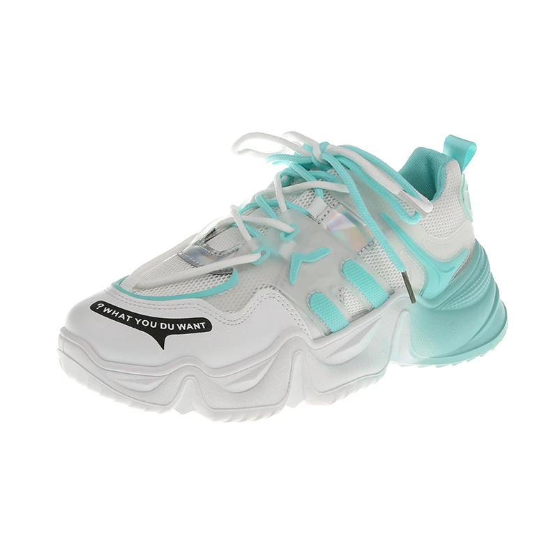 

High Heels Ladies Casual Shoes 2021 Spring Fashion Lace-Up Women's Shoes British Style Women Sneakers Autumn Platform Shoes