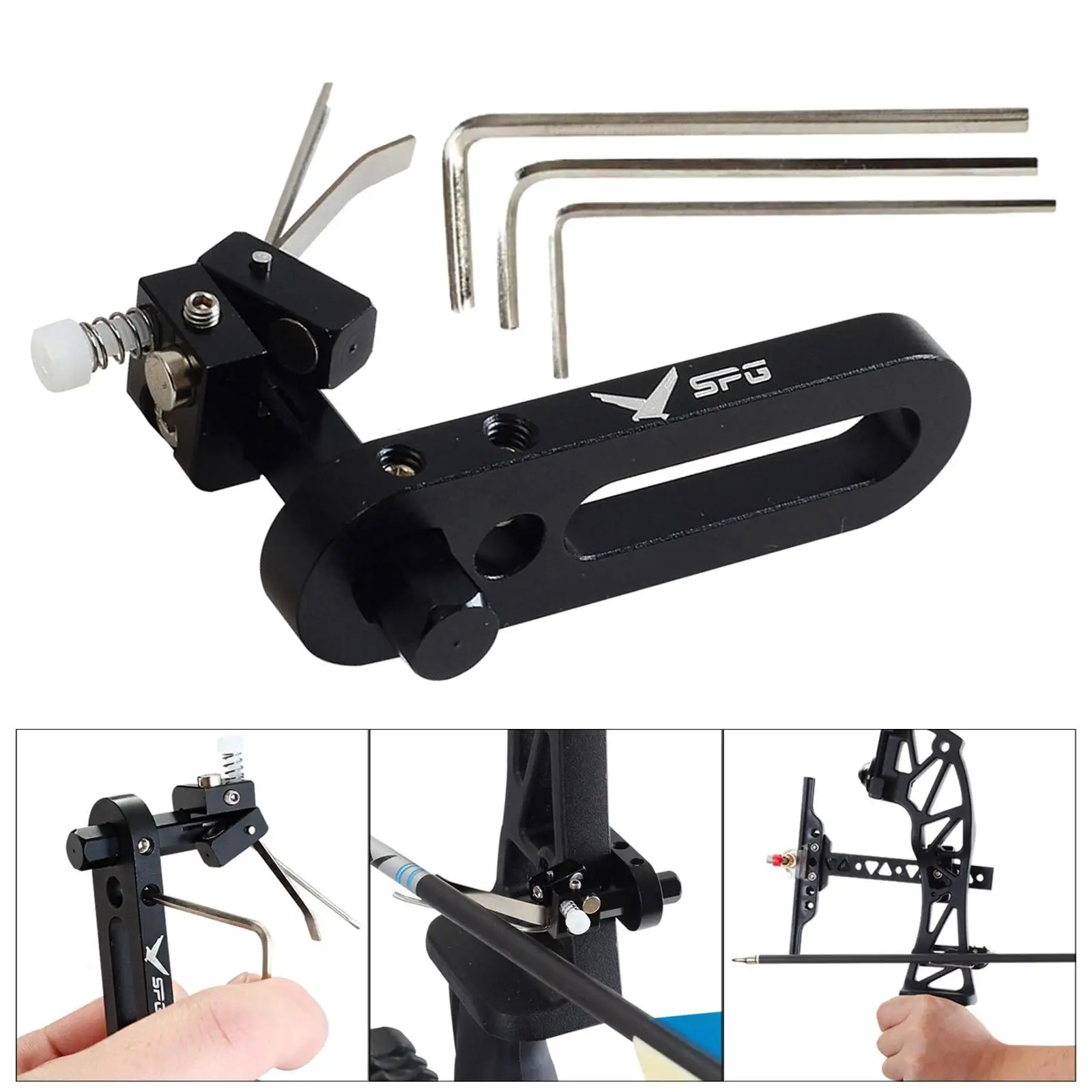 

Magnetic Archery Recurve Bow Arrow Rest Steel Blade Accessory Right Left Hand for Shooting Accurately Outdoor Hunting