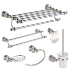 Набор латунных хрустальных аксессуаров для ванной комнаты, полированный хромированный набор фурнитуры для ванной, настенное крепление