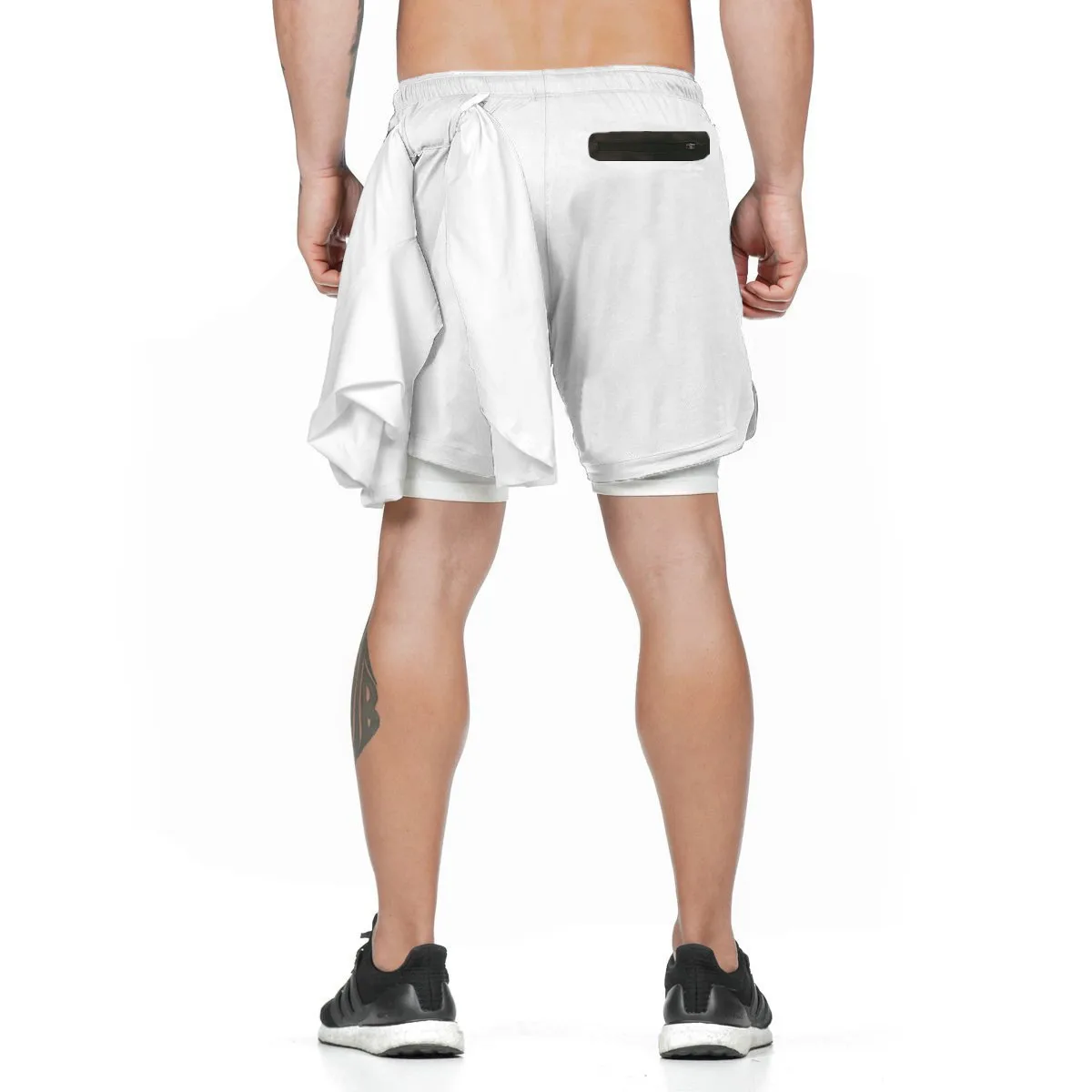 

Explosive Plus Size Double Layer Running Mesh Sports Shorts/Men's Beach Pants