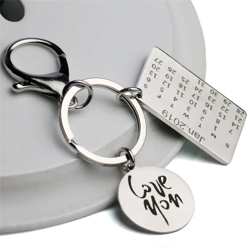 Регулируемый брелок из нержавеющей стали с гравировкой Love You на заказ подарок ко