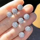 Женские серьги-гвоздики из серебра 2021 пробы с цирконом