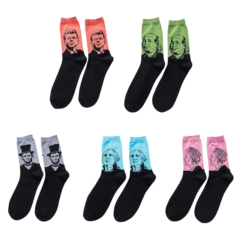 Повседневные мужские Носки с рисунком дышащие хлопковые чулки аксессуары для