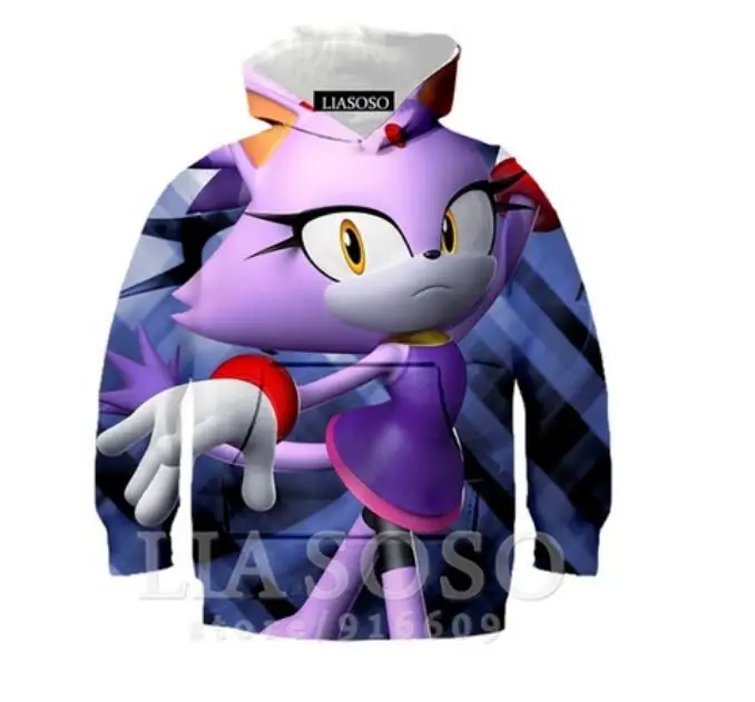 picture color Sonic 3D Модный пуловер худи Повседневная Толстовка с длинными рукавами 3D Одежда для мальчиков и девочек тонкий стиль детский свитер с героями мультфильмов - Цвет: picture color