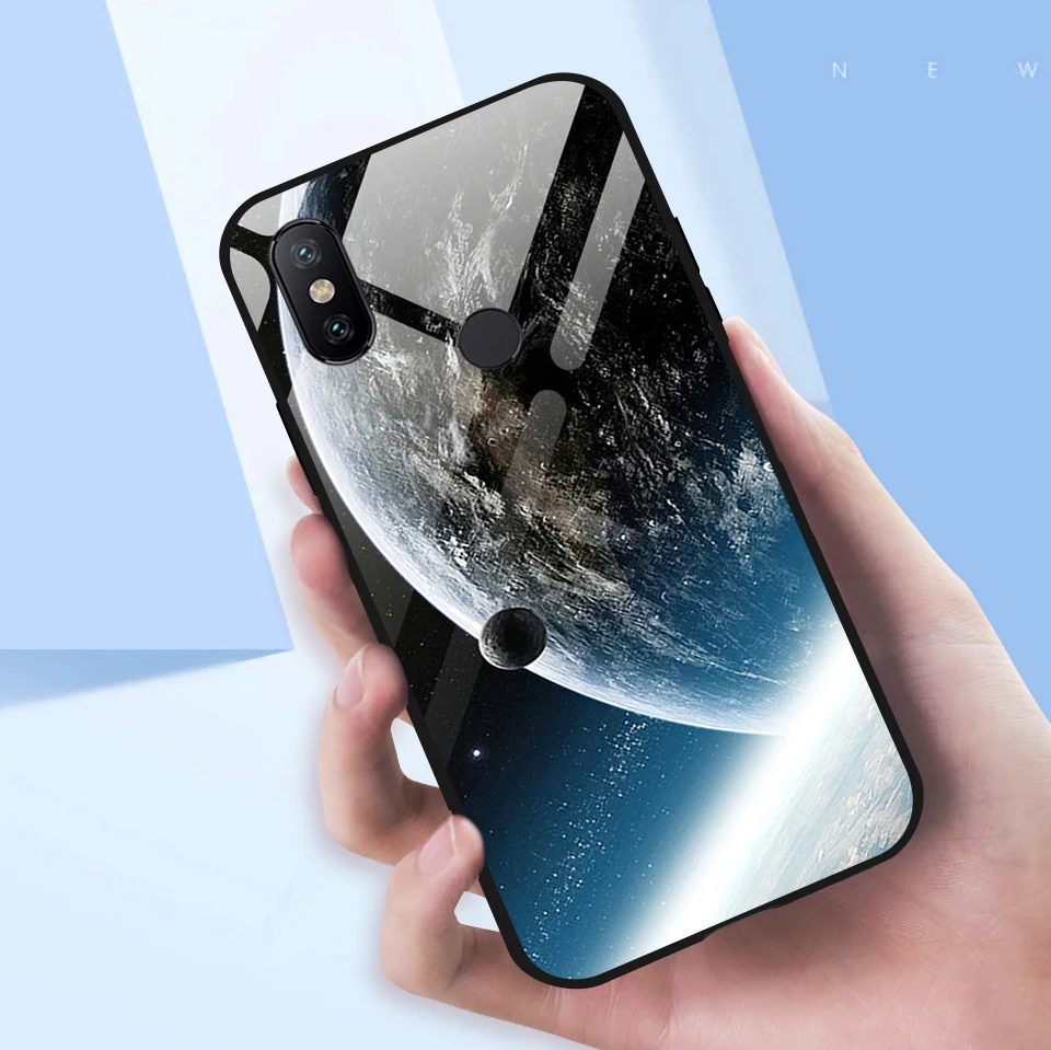Чехол из закаленного стекла для Xiao mi A1 A2 A2Lite Edge Cover для Xiaomi mi 6 6X для задней крышки, Твердый чехол с полной защитой звездного цвета